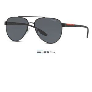 PRADA Unisex Line Rossa PS 54TS Lifestyle Sunglasses, L 134mm - Gunmetal